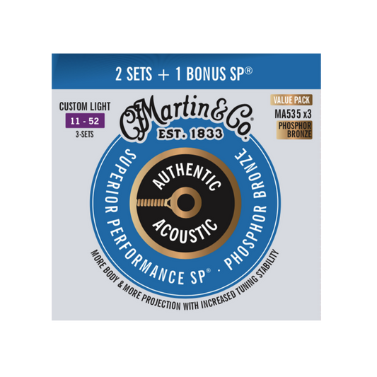 MA535 Martin Strings, 92/8 Phosphor Bronze, Custom Light 11