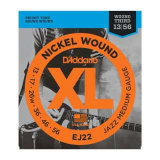 D'Addario EJ22 Nickel Wound Electric Guitar Strings, Jazz Medium, 13-56